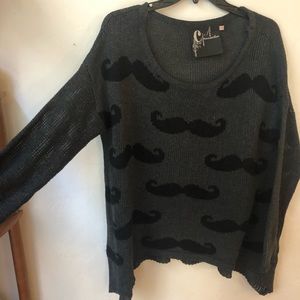 LF Mustache Oversized Sweater Size Small